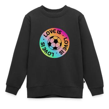 Fußball: Liebe ist - Kinder Premium Organic Sweatshirt - Schwarz - Vorne - AI Model Kid Female (0cm)