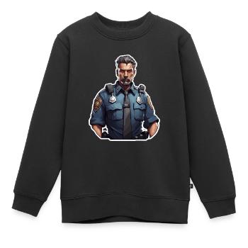 Polizei / Einsatz / Beruf / Job / Einsatzkräfte - Kinder Premium Organic Sweatshirt - Schwarz - Vorne - AI Model Kid Female (0cm)