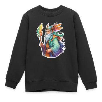 Aquarelles de druide - Sweat Premium enfant bio - noir - Devant - AI Model Kid Female (0cm)