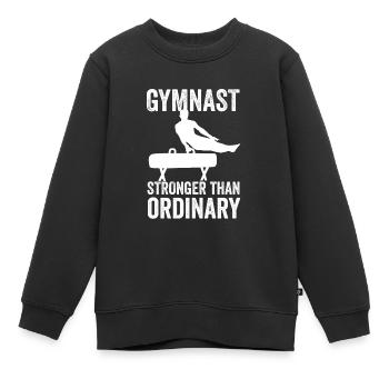 Männlicher Turner - Turner stärker als gewöhnlich - Kinder Premium Organic Sweatshirt - Schwarz - Vorne - AI Model Kid Female (0cm)