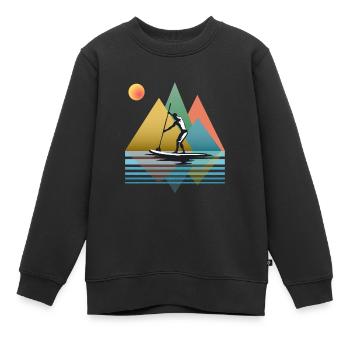 SUP Herren - Kinder Premium Organic Sweatshirt - Schwarz - Vorne - AI Model Kid Female (0cm)
