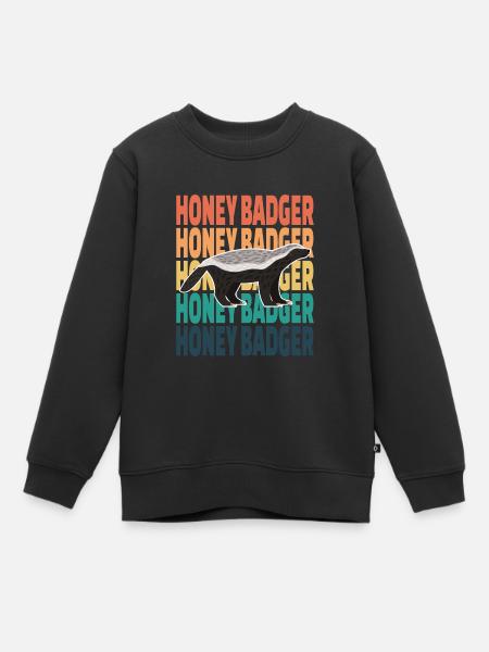Miel Blaireau Rétro - Sweat Premium enfant bio - noir