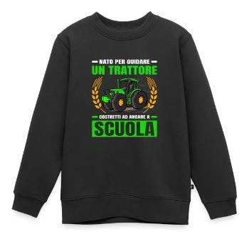 Agricoltura Nato Per Guidare Trattori Trattore - Kinder Premium Organic Sweatshirt - Schwarz - Vorne - AI Model Kid Female (0cm)