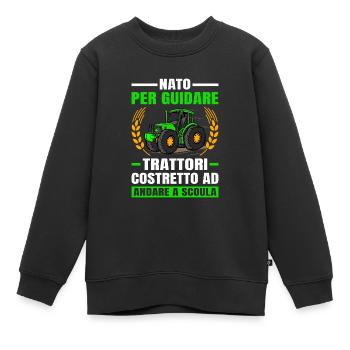 Agricoltura Nato Per Guidare Trattori Trattore - Kinder Premium Organic Sweatshirt - Schwarz - Vorne - AI Model Kid Female (0cm)