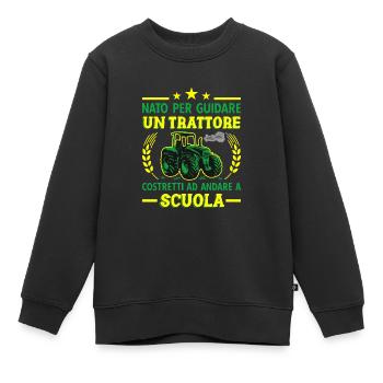 Agricoltura Nato Per Guidare Trattori Trattore - Kinder Premium Organic Sweatshirt - Schwarz - Vorne - AI Model Kid Female (0cm)