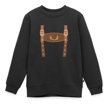 Lederhose Attrappe Lederhose Ersatz Lederhosn - Kinder Premium Organic Sweatshirt - Schwarz - Vorne - AI Model Kid Female (0cm)