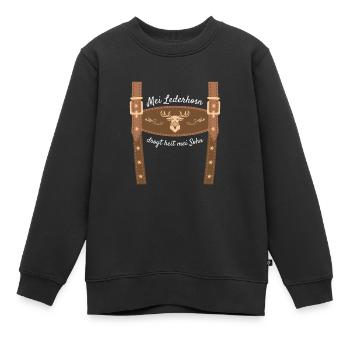 Mei Lederhosn Drogt Heit Mei Sohn Lederhose Ersatz - Kinder Premium Organic Sweatshirt - Schwarz - Vorne - AI Model Kid Female (0cm)