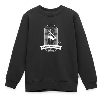 Club de kayak en eau vive - Sweat Premium enfant bio - noir - Devant - AI Model Kid Female (0cm)