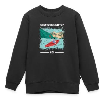 Creature Crafts? No! Whitewater Kayaking - Kids Premium Organic Sweatshirt - black - Front - AI Model Kid Female (0cm)