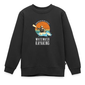 But Willing To Discuss Whitewater Kayaking - Kids Premium Organic Sweatshirt - black - Front - AI Model Kid Female (0cm)