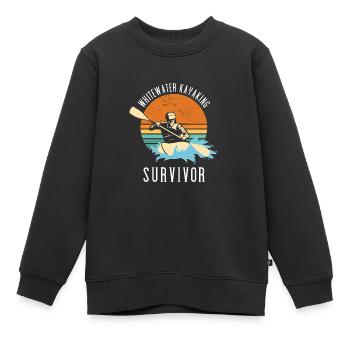 Survivant du kayak en eau vive - Sweat Premium enfant bio - noir - Devant - AI Model Kid Female (0cm)
