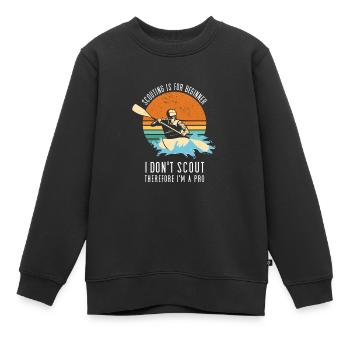 Scouting Is For Beginners Whitewater Kayaking - Kids Premium Organic Sweatshirt - black - Front - AI Model Kid Female (0cm)