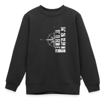 Fehmarn Insel Atlantik Koordinaten Karte Urlaub - Kinder Premium Organic Sweatshirt - Schwarz - Vorne - AI Model Kid Female (0cm)
