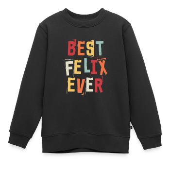 Beste Felix aller Zeiten Retro Geburtsnamen Felix - Kinder Premium Organic Sweatshirt - Schwarz - Vorne - AI Model Kid Female (0cm)