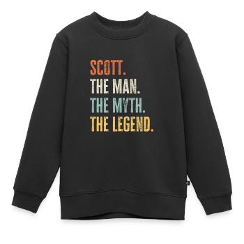 Scott, Mann Mythos Legende, lustiger bester Name Scott - Kinder Premium Organic Sweatshirt - Schwarz - Vorne - AI Model Kid Female (0cm)