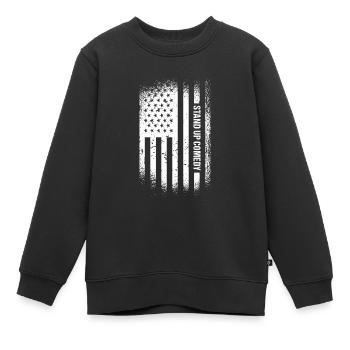 Comedian Us Flag Stand Up Comedy - Kinder Premium Organic Sweatshirt - Schwarz - Vorne - AI Model Kid Female (0cm)