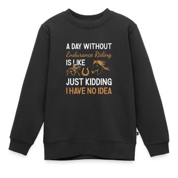 Cycliste Une journée sans conduite d’endurance - Sweat Premium enfant bio - noir - Devant - AI Model Kid Female (0cm)