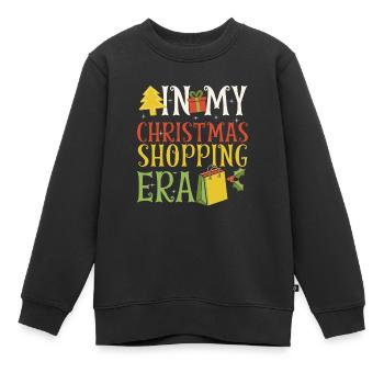 Le dicton de Noël à l’époque de mes achats de Noël - Sweat Premium enfant bio - noir - Devant - AI Model Kid Female (0cm)