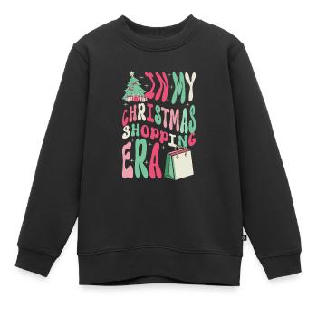 Le dicton de Noël à l’époque de mes achats de Noël - Sweat Premium enfant bio - noir - Devant - AI Model Kid Female (0cm)