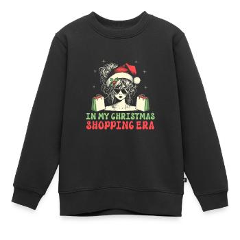 Le dicton de Noël à l’époque de mes achats de Noël - Sweat Premium enfant bio - noir - Devant - AI Model Kid Female (0cm)