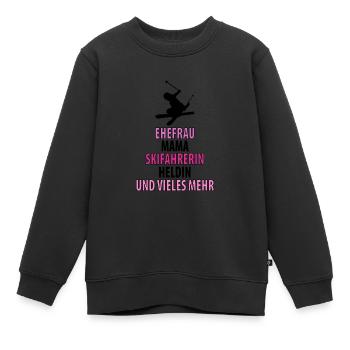 Ski Skifahren Skifahrerin Skiurlaub Skier Damen - Kinder Premium Organic Sweatshirt - Schwarz - Vorne - AI Model Kid Female (0cm)
