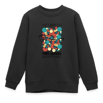 Opticien Opticien Lunettes Porteurs de lunettes - Sweat Premium enfant bio - noir - Devant - AI Model Kid Female (0cm)