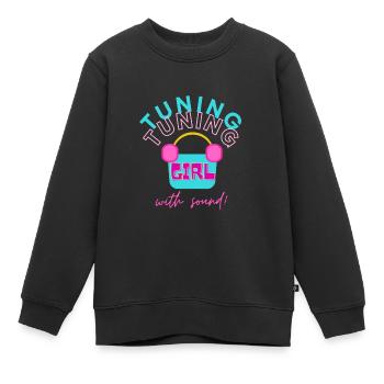 Tuning Girl mit Ton - Kinder Premium Organic Sweatshirt - Schwarz - Vorne - AI Model Kid Female (0cm)