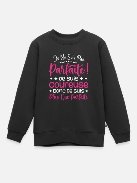 A more than perfect runner, a dream job - Kids Premium Organic Sweatshirt - black