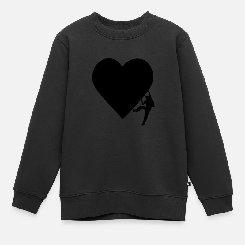 Boulder heart climb noir montée avec coeur - Sweat Premium enfant bio - noir