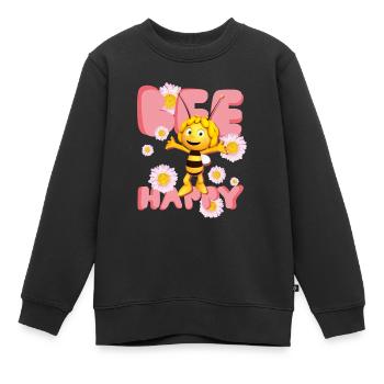 Maya L’Abeille Abeille Heureuse - Sweat Premium enfant bio - noir - Devant - AI Model Kid Female (0cm)