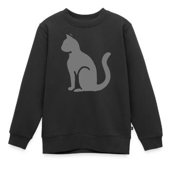 Chat Chat Profil de page - Sweat Premium enfant bio - noir - Devant - AI Model Kid Female (0cm)