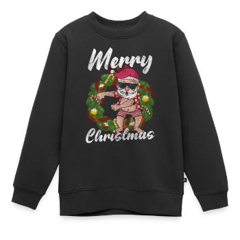 Cadeaux de Noël Enfants - Sweat Premium enfant bio - noir - Devant - AI Model Kid Female (0cm)