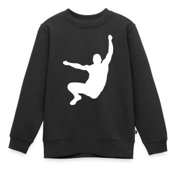 Weitsprung Sport - Kinder Premium Organic Sweatshirt - Schwarz - Vorne - AI Model Kid Female (0cm)