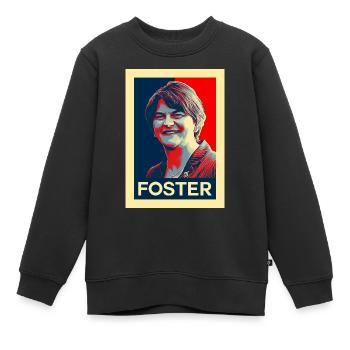 Arlene Foster Irish Political Retro - Kinder Premium Organic Sweatshirt - Schwarz - Vorne - AI Model Kid Female (0cm)