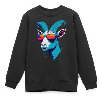 Rébellion des chèvres - Sweat Premium enfant bio - noir - Devant - AI Model Kid Female (0cm)