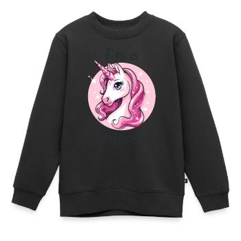 Ich bin ein Einhorn - Kinder Premium Organic Sweatshirt - Schwarz - Vorne - AI Model Kid Female (0cm)