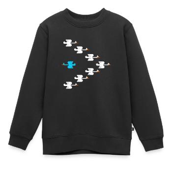 Nage inspirante contre l’anti actuel - Sweat Premium enfant bio - noir - Devant - AI Model Kid Female (0cm)