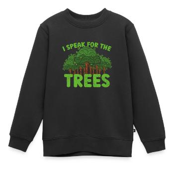 Je parle au nom des arbres Jour de la sauvegarde de la Terre - Sweat Premium enfant bio - noir - Devant - AI Model Kid Female (0cm)