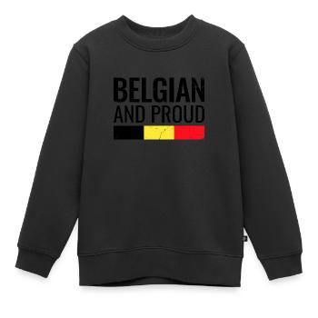 Drapeau belge et fier du drapeau belge - Sweat Premium enfant bio - noir - Devant - AI Model Kid Female (0cm)