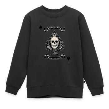 Pik As - Kinder Premium Organic Sweatshirt - Schwarz - Vorne - AI Model Kid Female (0cm)