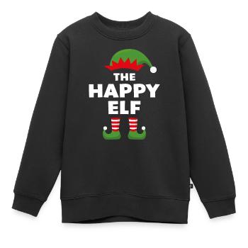 L’Elfe Heureux - Sweat Premium enfant bio - noir - Devant - AI Model Kid Female (0cm)