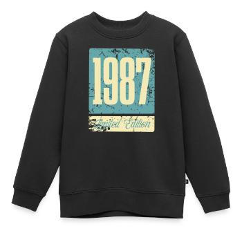 1987 Born Birthday Year of birth - Kids Premium Organic Sweatshirt - black - Front - AI Model Kid Female (0cm)
