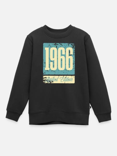 1966 Geboren Geburtstag Geburtsjahr - Kinder Premium Organic Sweatshirt - Schwarz