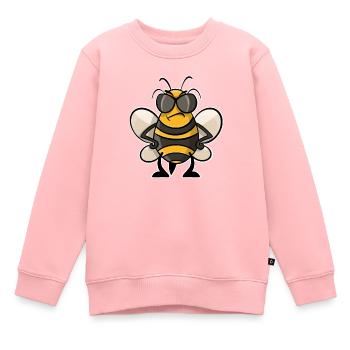 Biene - Kinder Premium Organic Sweatshirt - Rosa - Vorne - AI Model Kid Female (0cm)