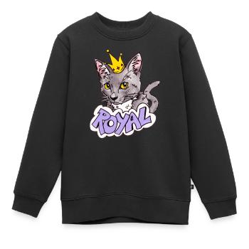 Königlich - Kinder Premium Organic Sweatshirt - Schwarz - Vorne - AI Model Kid Female (0cm)