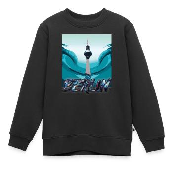 Berlin Wave - Kinder Premium Organic Sweatshirt - Schwarz - Vorne - AI Model Kid Female (0cm)