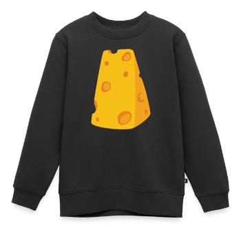 Käsestück Kostüm Käsekostüm Karneval Fasching Käse - Kinder Premium Organic Sweatshirt - Schwarz - Vorne - AI Model Kid Female (0cm)