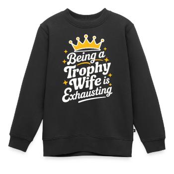 Frau Ehefrau Partnerin Familie Verheiratet - Kinder Premium Organic Sweatshirt - Schwarz - Vorne - AI Model Kid Female (0cm)