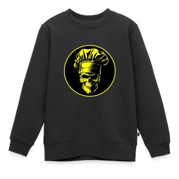 Chef Skull Chef - Sweat Premium enfant bio - noir - Devant - AI Model Kid Female (0cm)