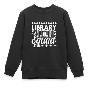 Library Group Buchlieb Library Book Book - Kids Premium Organic Sweatshirt - black - Front - AI Model Kid Female (0cm)